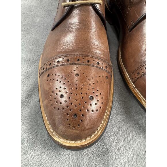 Men\'s Gordon Rush Lee Brogue Cap Toe Oxfords 9 M Brown Leather Derby Lace Shoes main image 5